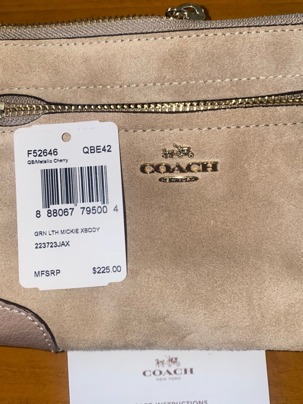 Coach Metallic tan Suede Crossbody Bag - Coach